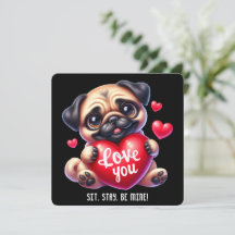 Niedliche Valentine-Welpe - Valentinstag-Karte