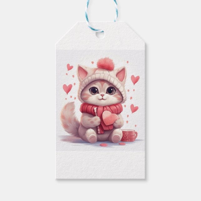 Niedliche Valentinenküche Geschenkanhänger (Vorderseite)
