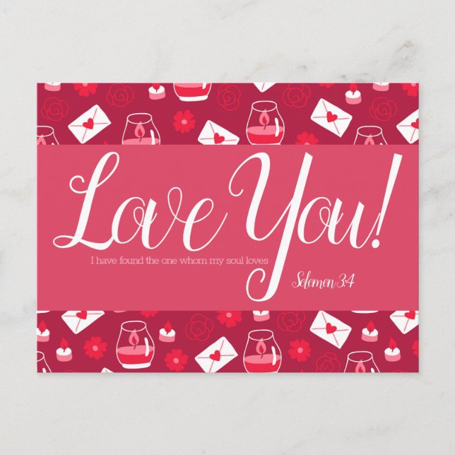 Niedliche Valentiner Bibelpostkarte Postkarte (Vorderseite)