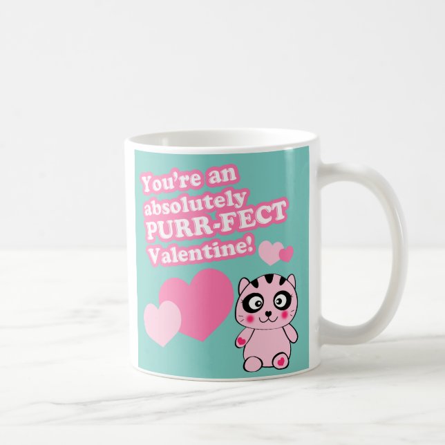 Niedliche Valentinerkatze Kaffeetasse (Rechts)