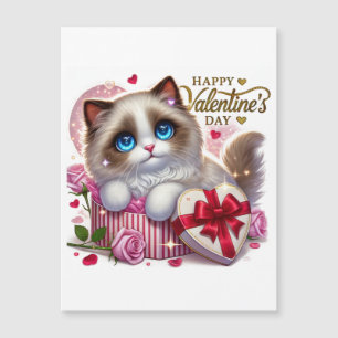 Niedliche Valentinerkatze Magnetkarte