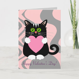 Niedliche Valentinkarte mit Katze Feiertagskarte