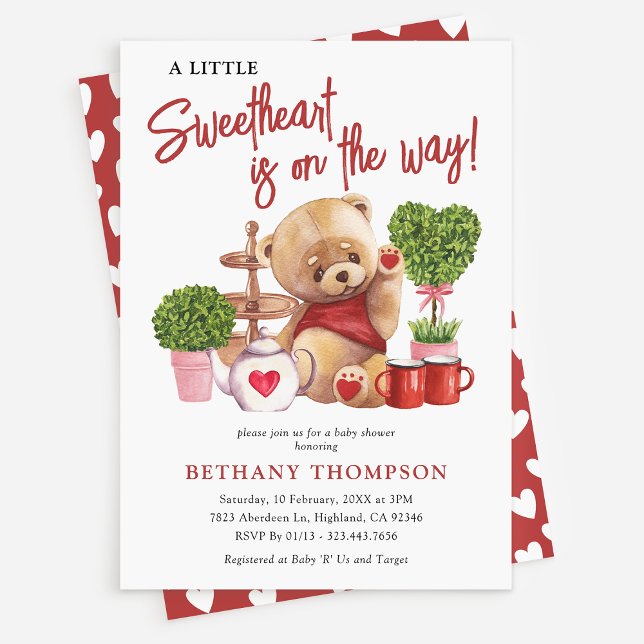 Niedliche Valentinsche kleine Sweetheart Babydusch Einladung (Von Creator hochgeladen)