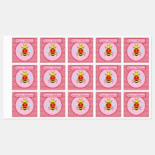 Niedliche Valentinstag-Biene Etiketten