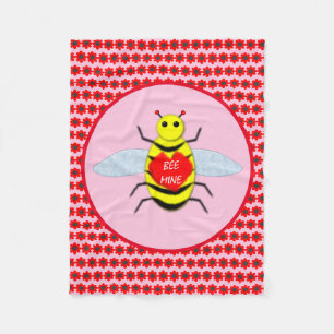 Niedliche Valentinstag-Biene Fleecedecke