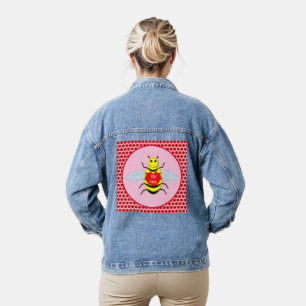 Niedliche Valentinstag-Biene Jeansjacke
