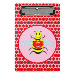Niedliche Valentinstag-Biene Mini Klemmbrett