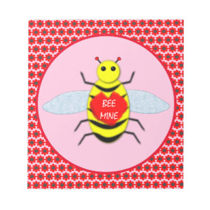 Niedliche Valentinstag-Biene Notizblock
