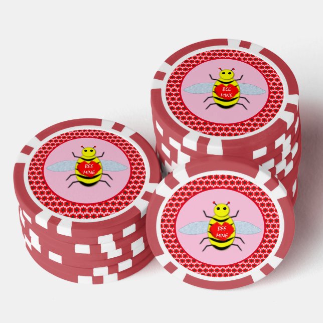 Niedliche Valentinstag-Biene Pokerchips (Stapel)