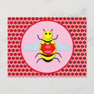 Niedliche Valentinstag-Biene Postkarte
