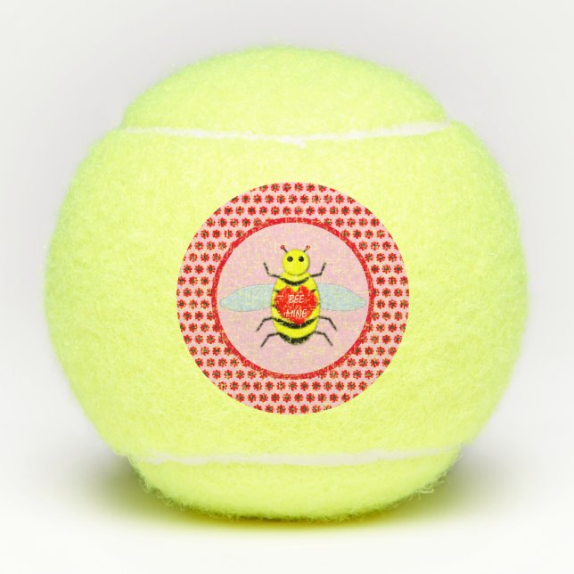 Niedliche Valentinstag-Biene Tennisbälle (Vorderseite)