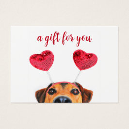 Niedliche Valentinstag Hunde-Headband-Geschenkkart