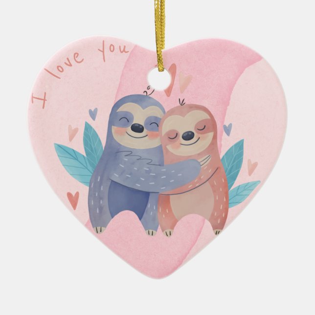 Niedliche Valentinstag Keramik Keramik Ornament (Vorne)