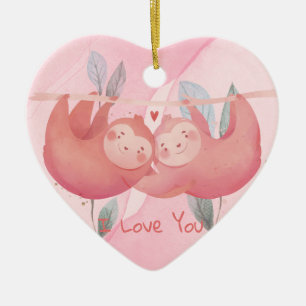 Niedliche Valentinstag Keramik Ornament