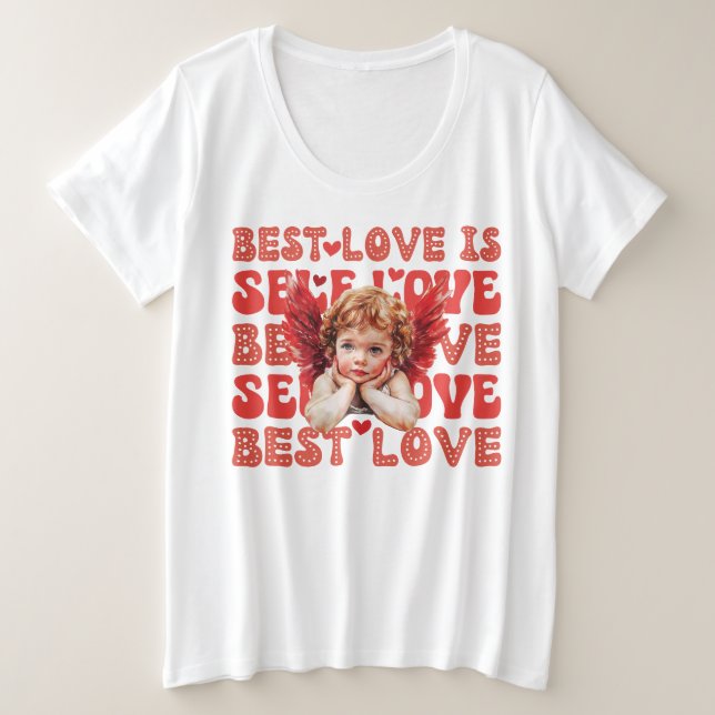 Niedliche Valentinstag-Liebe Große Größe T-Shirt (Design vorne)