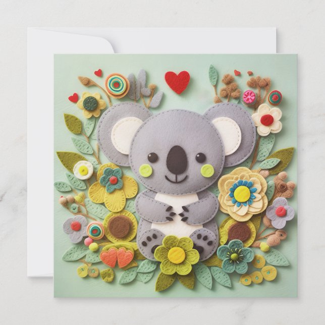Niedliche Valentinstag-Nachricht von Koala Feiertagskarte (Vorderseite)