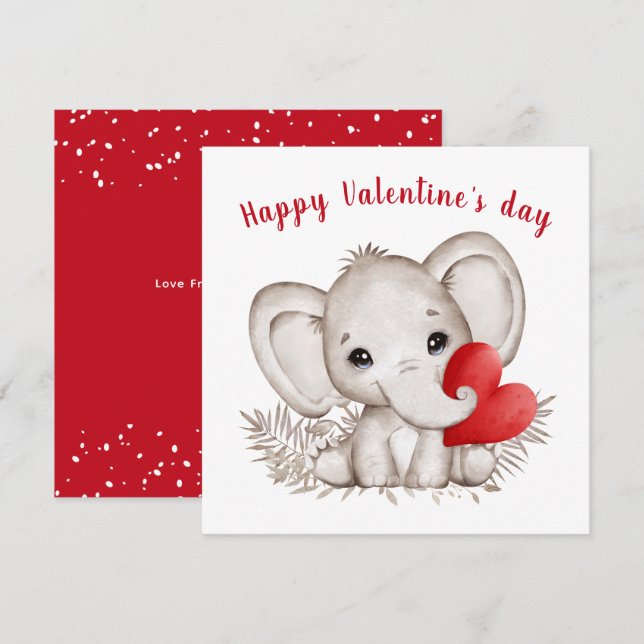 Niedliche Valentinstag-Tageskarte Karte (Vorne/Hinten)