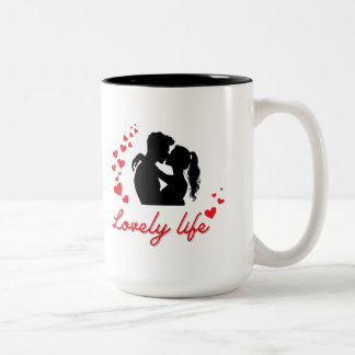 Niedliche Valentinstag-Tasse Zweifarbige Tasse
