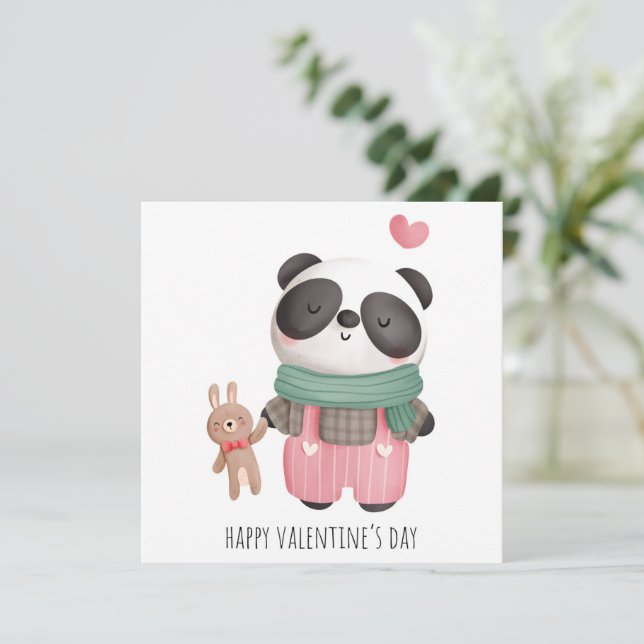 Niedliche Valentintagskarte Feiertagskarte (Stehend Vorderseite)