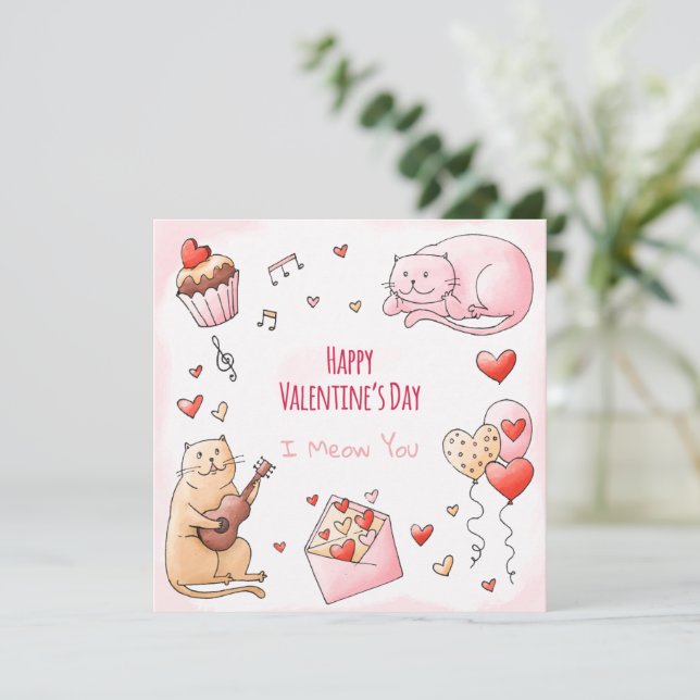 Niedliche Valentintagskarte Feiertagskarte (Stehend Vorderseite)