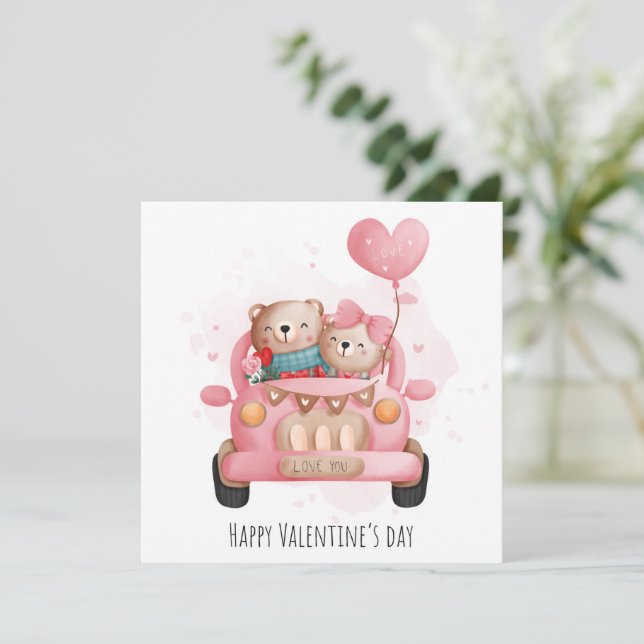 Niedliche Valentintagskarte Feiertagskarte (Stehend Vorderseite)
