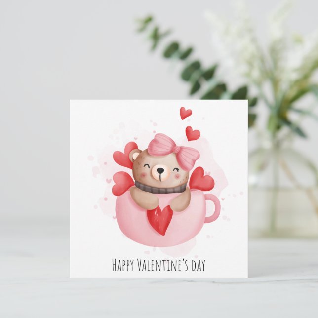 Niedliche Valentintagskarte Feiertagskarte (Stehend Vorderseite)
