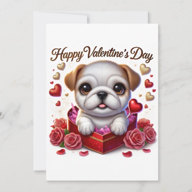 Niedliche Valentintagskarte Feiertagskarte (Vorderseite)