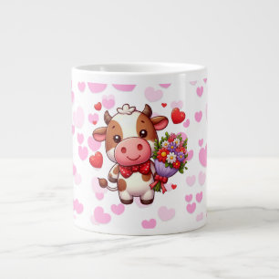 Niedliche Valentintagskuh Jumbo-Tasse