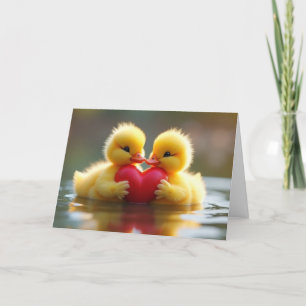 Niedliche Valentintagsküken Feiertagskarte