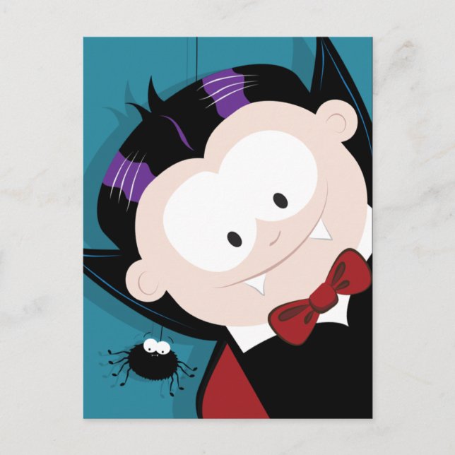 Niedliche Vampire and Spione Halloween Postkarten (Vorderseite)