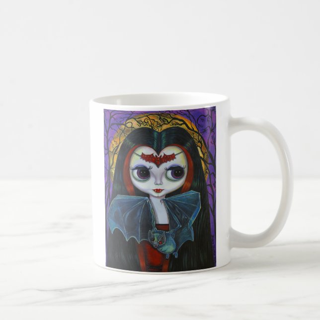 Niedliche Vampire Girl Doll mit Bat-Tasse Kaffeetasse (Rechts)