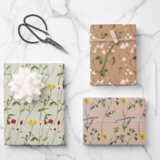 Niedliche Variety Floral Wrapping Papers Geschenkpapier Set