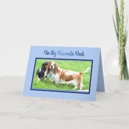 Niedliche Vatertagskarte W/Basset Hounds & Krawatt Karte