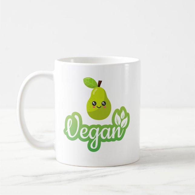 Niedliche Vegane Funny Gift Kaffee Tasse (Links)
