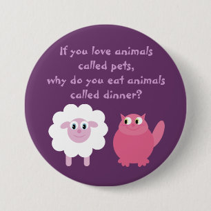 Niedliche Vegetarier-/Tierrechte kundengerecht Button