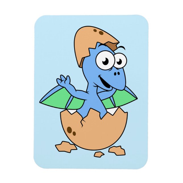 Niedliche Veranschaulichung eines Pterodactylhatch Magnet (Vertikal)