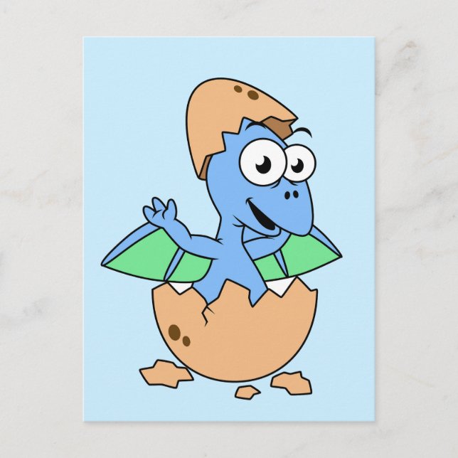 Niedliche Veranschaulichung eines Pterodactylhatch Postkarte (Vorderseite)