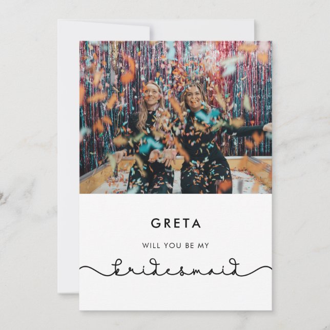 Niedliche Verbindungskarte Bridesmaid Einladung (Vorderseite)
