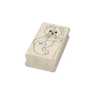 Niedliche verbundene Teddy-Bärn-Gummi-Briefmarke Gummistempel