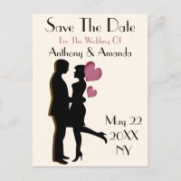 Niedliche Verlobung und Save the Date Postkarte