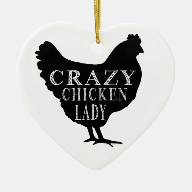 Niedliche verrückte Huhn-Dame Keramikornament (Vorne)