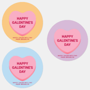 Niedliche, versammelte Gesprächsherzen Galentinsta Etiketten