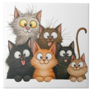 Niedliche verspielte Katzen Fliese