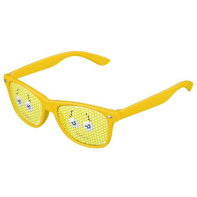 Niedliche verwirrte Emoji Gelb Sonnenbrille (Schrägansicht)