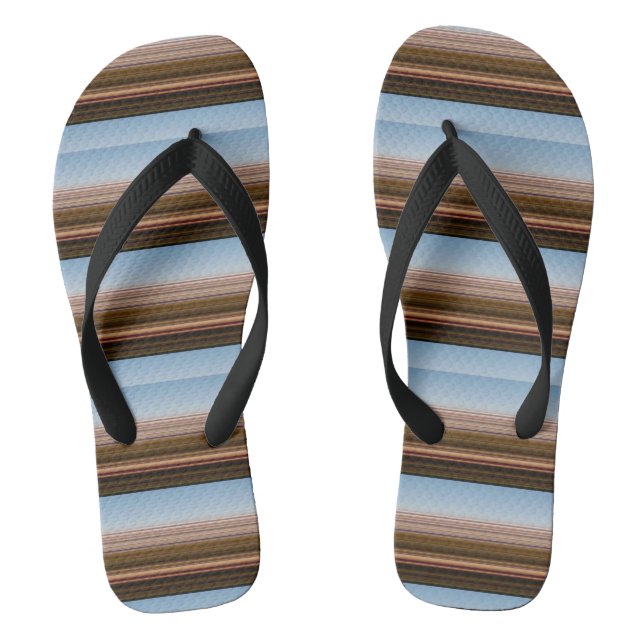 Niedliche, Vintag-blaubraune Streifen Flip Flops (Fußbett)