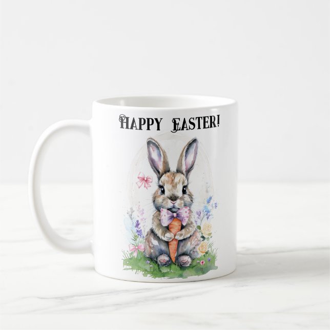Niedliche Vintag Ostern Kaninchen Farbe Kaffeetasse (Links)