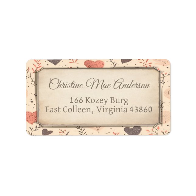 Niedliche Vintage Anschrift / Versand / Book Label Adressaufkleber (Vorne)