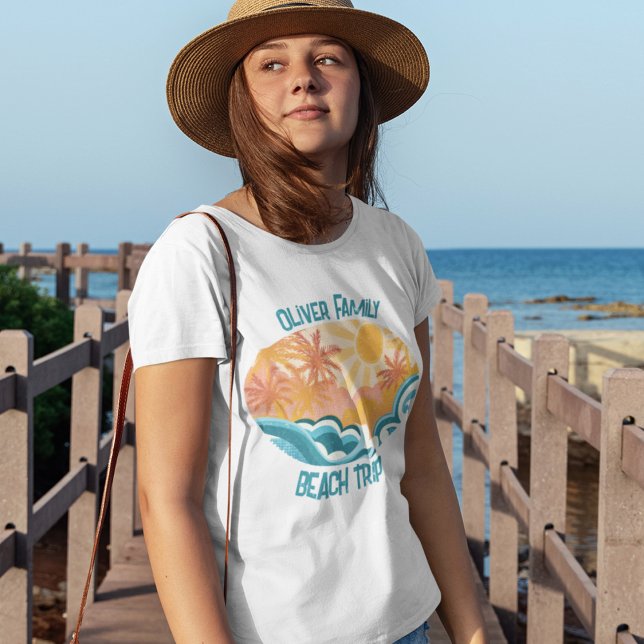 Niedliche Vintage Beach Waves Sonnenschein Urlaub  T-Shirt (Von Creator hochgeladen)