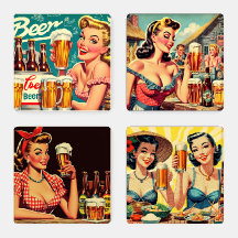 Niedliche Vintage Biermädchen