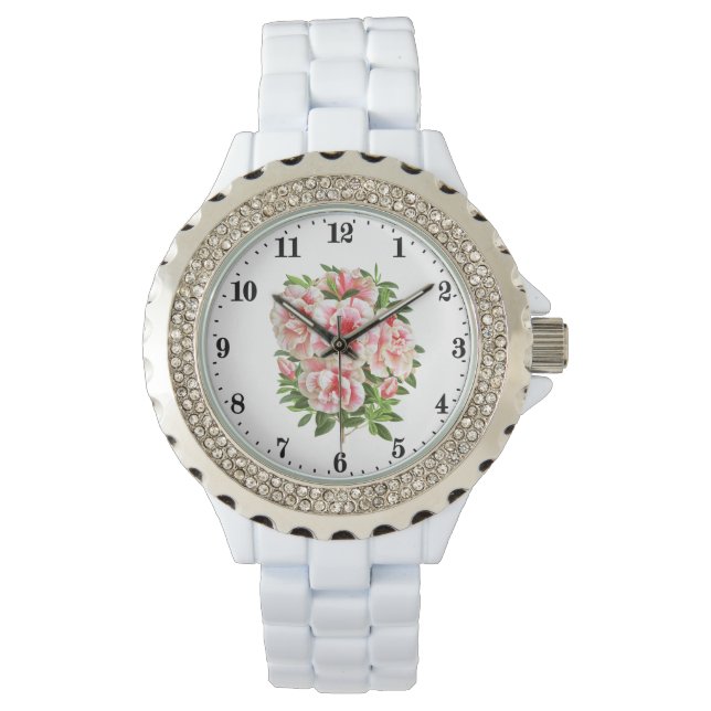 Niedliche Vintage Blume Armbanduhr (Vorderseite)